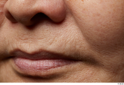 Face Mouth Nose Skin Woman Asian Chubby Wrinkles Studio photo references